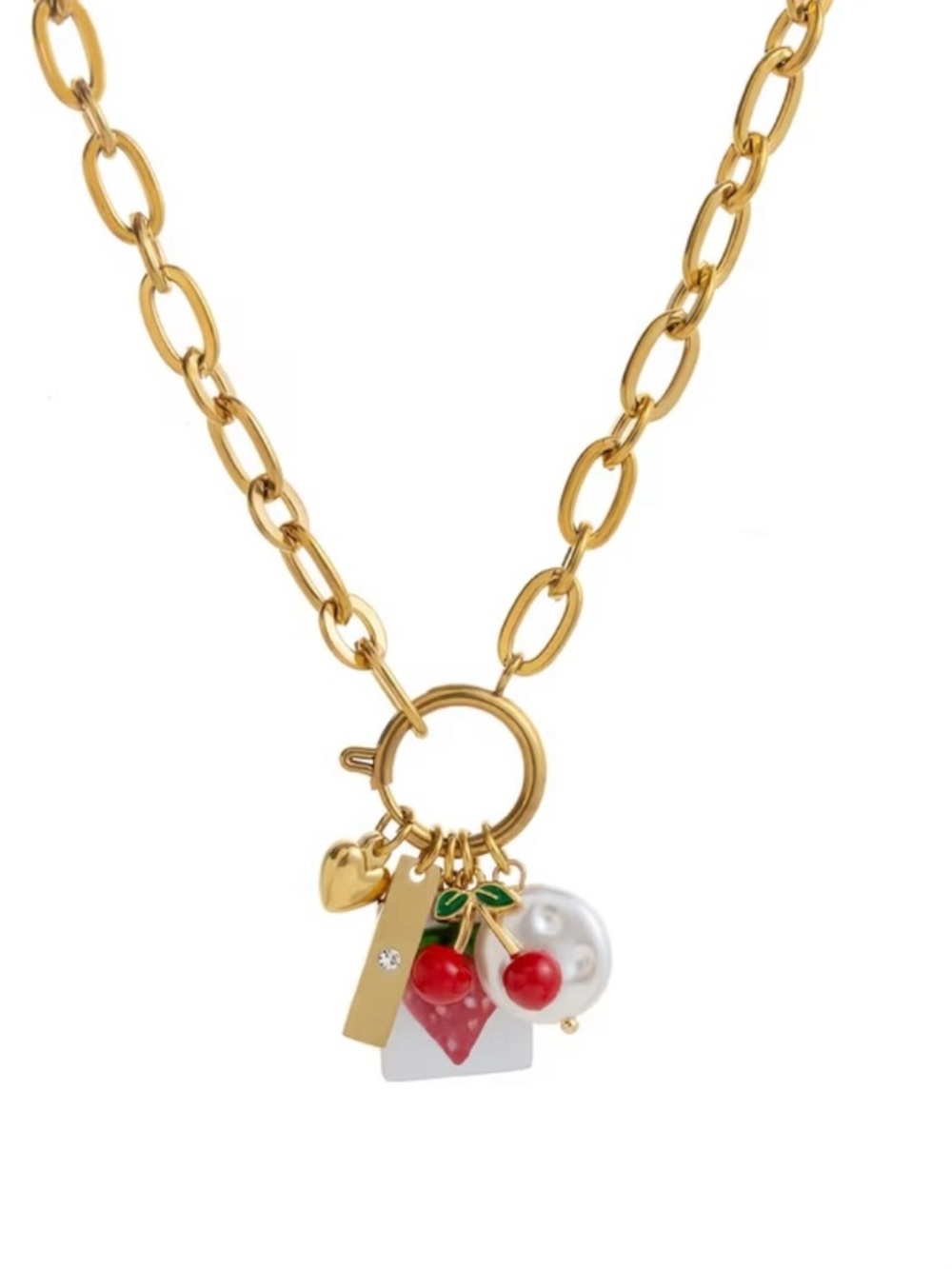 Strawberry Charm Necklace A1824 - Picture 2 of 3